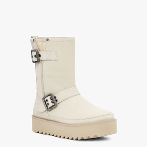 Ugg Classic Rebel Biker Short Klassiska Stövlar Dam Vita (015623AKS)